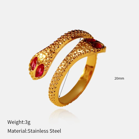 Wholesale Insect Pattern Stainless Steel 18K Gold Plated Open Ring Jewelry For Women