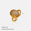 Wholesale Insect Pattern Stainless Steel 18K Gold Plated Open Ring Jewelry For Women