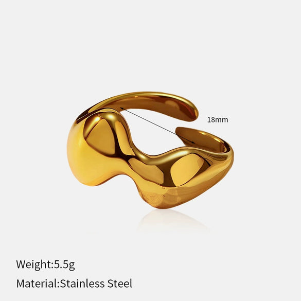 Wholesale Insect Pattern Stainless Steel 18K Gold Plated Open Ring Jewelry For Women