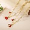 Wholesale Insect Patterned Copper Pendant Necklace With Zirconia For Women Rectangular Chain Style