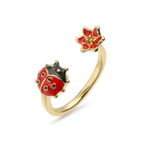 Wholesale Insect Shaped Copper Ring With Dripping Oil Design Personality Style For Women