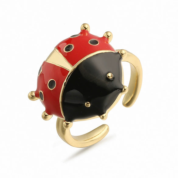 Wholesale Insect Shaped Copper Ring With Dripping Oil Design Personality Style For Women