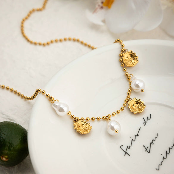 Wholesale Insect Shaped Stainless Steel Electroplated Women's Necklace Jewelry