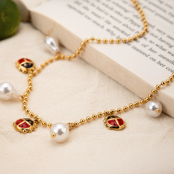 Wholesale Insect Shaped Stainless Steel Electroplated Women's Necklace Jewelry
