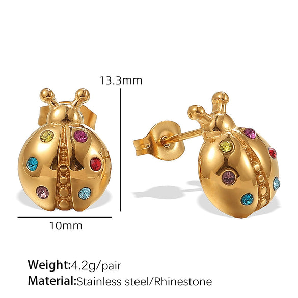 Wholesale Insect Style 316L Stainless Steel Earrings For Women With Electroplating Treatment