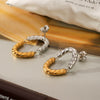 Wholesale Insstyle Geometric Stainless Steel Electroplated Twotone Oval Earrings For Women