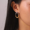 Wholesale Insstyle Geometric Stainless Steel Electroplated Twotone Oval Earrings For Women