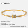Wholesale Insstyle 18K Goldplated Geometric Zircon Clasp Stainless Steel Bracelet For Women