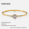 Wholesale Insstyle 18K Goldplated Geometric Zircon Clasp Stainless Steel Bracelet For Women