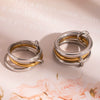 Wholesale Interlocking Plain Ring In Stainless Steel With Geometric Design Vacuum Real Gold Electroplating In Pvd Furnace Unisex Hand Jewelry
