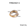 Wholesale Interlocking Plain Ring In Stainless Steel With Geometric Design Vacuum Real Gold Electroplating In Pvd Furnace Unisex Hand Jewelry