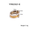 Wholesale Interlocking Plain Ring In Stainless Steel With Geometric Design Vacuum Real Gold Electroplating In Pvd Furnace Unisex Hand Jewelry