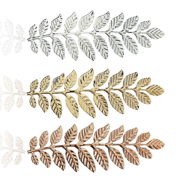 Wholesale Iron Baroque Golden Leaves Electroplated Hair Accessories For Women And Men