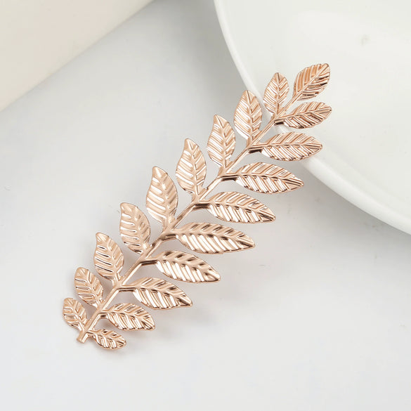 Wholesale Iron Baroque Golden Leaves Electroplated Hair Accessories For Women And Men