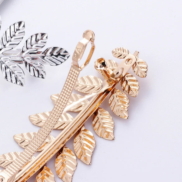 Wholesale Iron Baroque Style Leaves Hairpin Electroplated Women's Hair Accessory