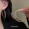 Wholesale Iron Doublelayer Round Plain Hoop Earrings Exaggerated Geometric Electroplated For Women