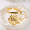 Wholesale Iron Electroplated Conch Shell Open Arm Bracelet Vacation Style Minimalist Jewelry Accessories