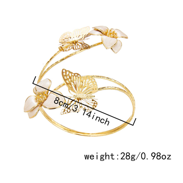 Wholesale Iron Electroplated Irregular Hollow Butterfly Flower Arm Bracelet For Hot Girls