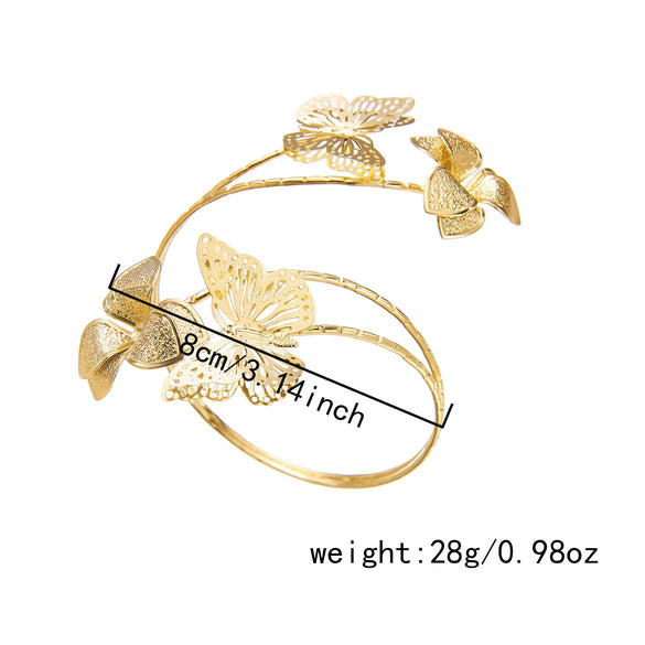 Wholesale Iron Electroplated Irregular Hollow Butterfly Flower Arm Bracelet For Hot Girls