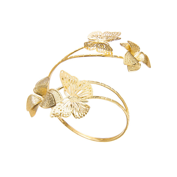 Wholesale Iron Electroplated Irregular Hollow Butterfly Flower Arm Bracelet For Hot Girls