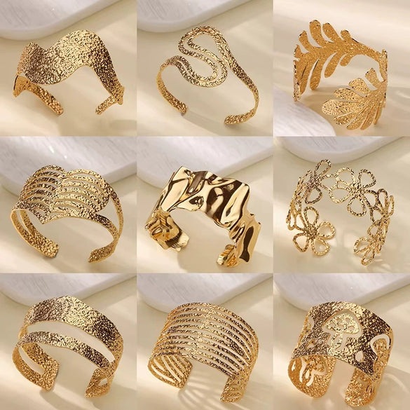 Wholesale Iron Exaggerated Geometric Cshaped Electroplated Bracelet For Women