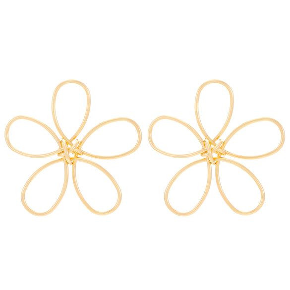 Wholesale Iron Flower Hollow Electroplated Women's Earrings
