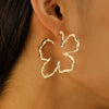 Wholesale Iron Flower Hollow Electroplated Women's Earrings