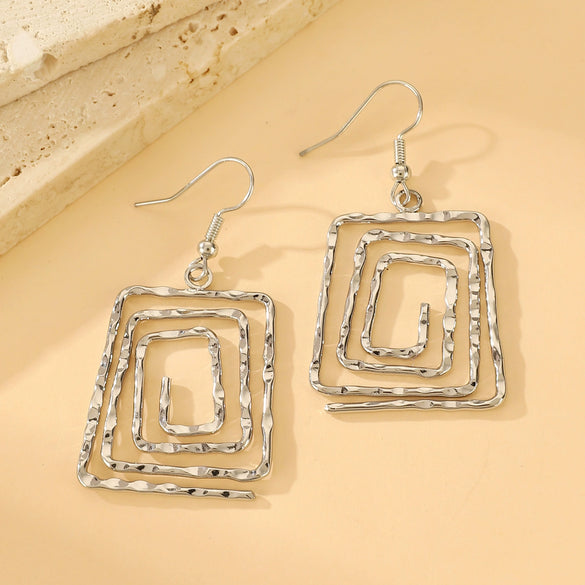 Wholesale Iron Geometric Hollow Round Earrings With Electroplating For Women