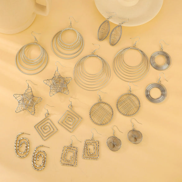 Wholesale Iron Geometric Hollow Round Earrings With Electroplating For Women