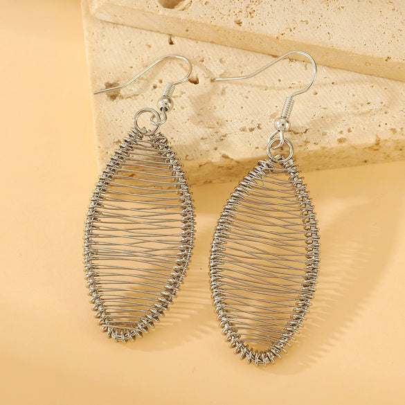 Wholesale Iron Geometric Hollow Round Earrings With Electroplating For Women