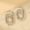 Wholesale Iron Geometric Hollow Round Earrings With Electroplating For Women