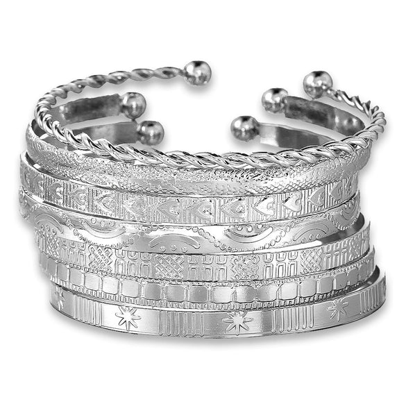 Wholesale Iron Geometric Pattern Folded Bracelet For Women With Electroplating And Retro Simple Style