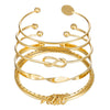 Wholesale Iron Geometric Pattern Folded Bracelet For Women With Electroplating And Retro Simple Style