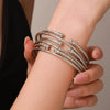 Wholesale Iron Geometric Pattern Folded Bracelet For Women With Electroplating And Retro Simple Style