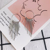 Wholesale Iron Geometric Round Tassel Earrings Pendant With 18K Real Gold Color Electroplated