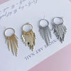 Wholesale Iron Geometric Round Tassel Earrings Pendant With 18K Real Gold Color Electroplated