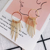 Wholesale Iron Geometric Round Tassel Earrings Pendant With 18K Real Gold Color Electroplated