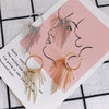 Wholesale Iron Geometric Round Tassel Earrings Pendant With 18K Real Gold Color Electroplated