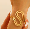 Wholesale Iron Geometric Sshaped Hollow Doublelayer Snakeshaped Opening Adjustable Unisex Bracelet