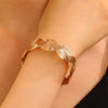 Wholesale Iron Geometric Sshaped Hollow Doublelayer Snakeshaped Opening Adjustable Unisex Bracelet