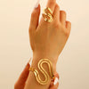 Wholesale Iron Geometric Sshaped Hollow Doublelayer Snakeshaped Opening Adjustable Unisex Bracelet
