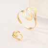 Wholesale Iron Geometric Sshaped Hollow Doublelayer Snakeshaped Opening Adjustable Unisex Bracelet