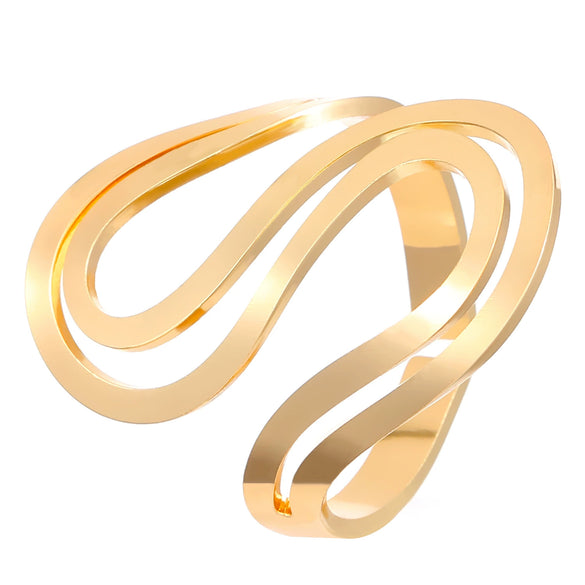 Wholesale Iron Geometric Sshaped Hollow Doublelayer Snakeshaped Opening Adjustable Unisex Bracelet