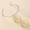Wholesale Iron Geometric Style Electroplating Collar Earrings Twopiece Set Accessories For Women