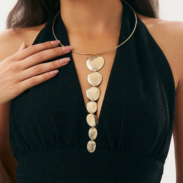 Wholesale Iron Pendant Necklace Geometric Style Electroplating Yshaped Chain For Women