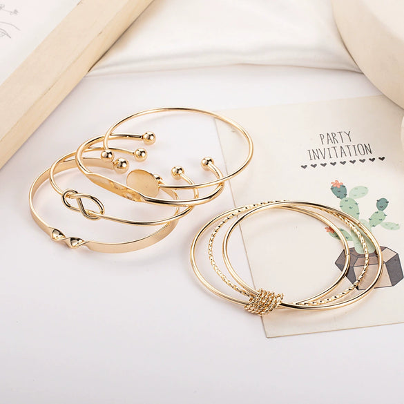 Wholesale Iron Retro Simple Geometric Open Chain Bracelet With Electroplating Treatment