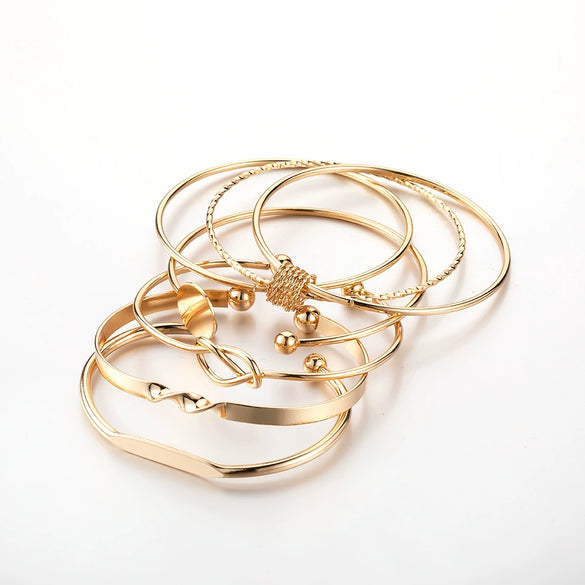 Wholesale Iron Retro Simple Geometric Open Chain Bracelet With Electroplating Treatment