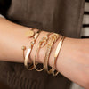 Wholesale Iron Retro Simple Geometric Open Chain Bracelet With Electroplating Treatment