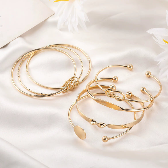 Wholesale Iron Retro Simple Geometric Open Chain Bracelet With Electroplating Treatment