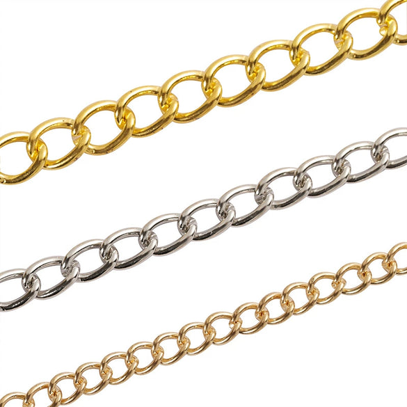 Wholesale Iron Side Flat Chain Necklace With Electroplating Process